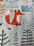 Jersey "Fox in the Forest" mint, 180 cm breit