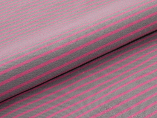 Jersey Stoff taupe/pink gestreift